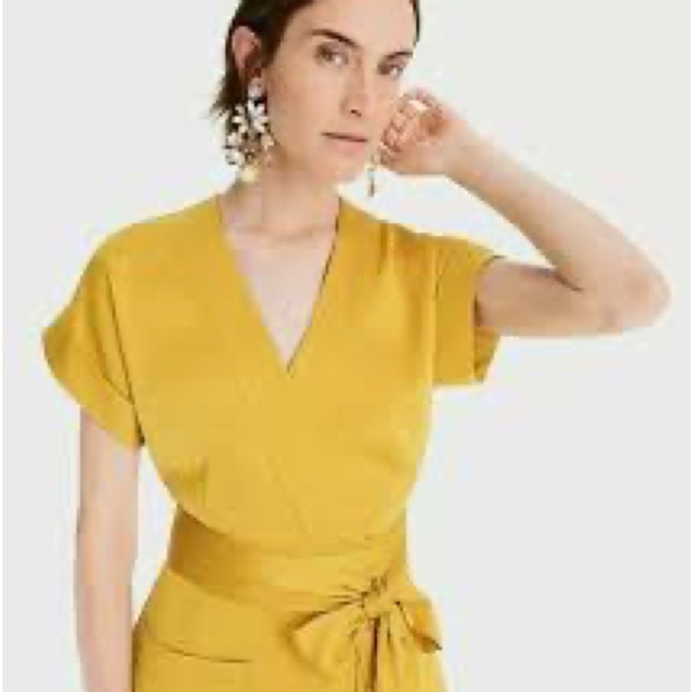 J. Crew Mustard Yellow Midi Dress